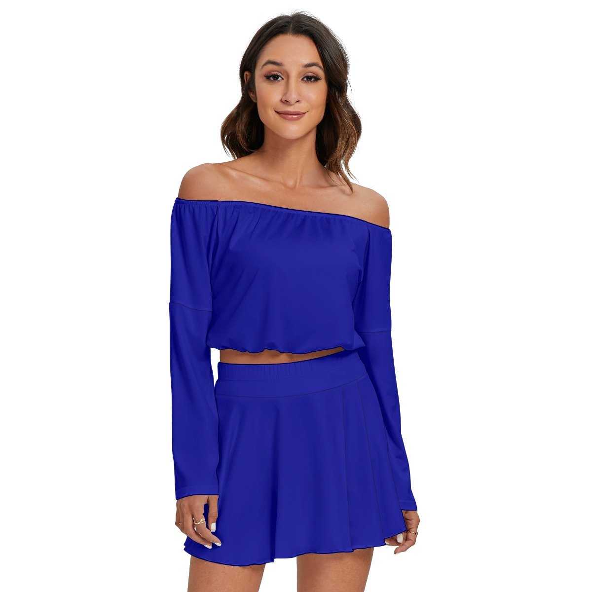 Off-shoulder Top And Skirt Set