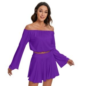 Off-shoulder Top And Skirt Set
