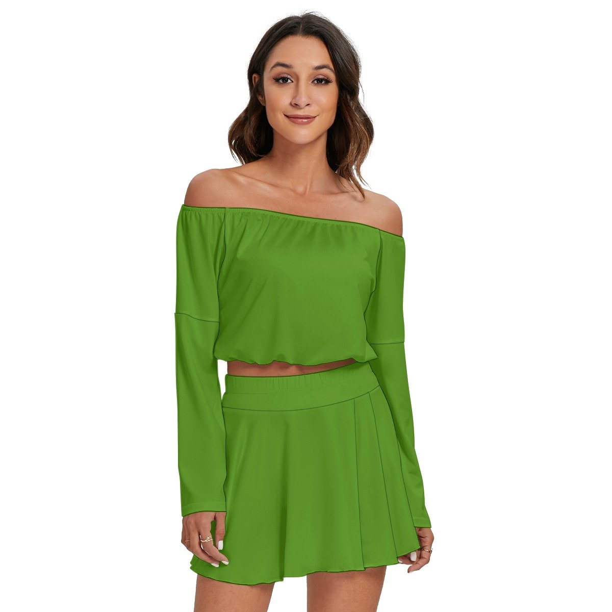 Off-shoulder Top And Skirt Set - Image 4
