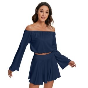 Off-shoulder Top And Skirt Set
