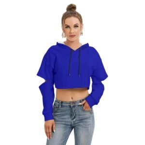 Fleece Hoodie With Hollow Out Sleeve