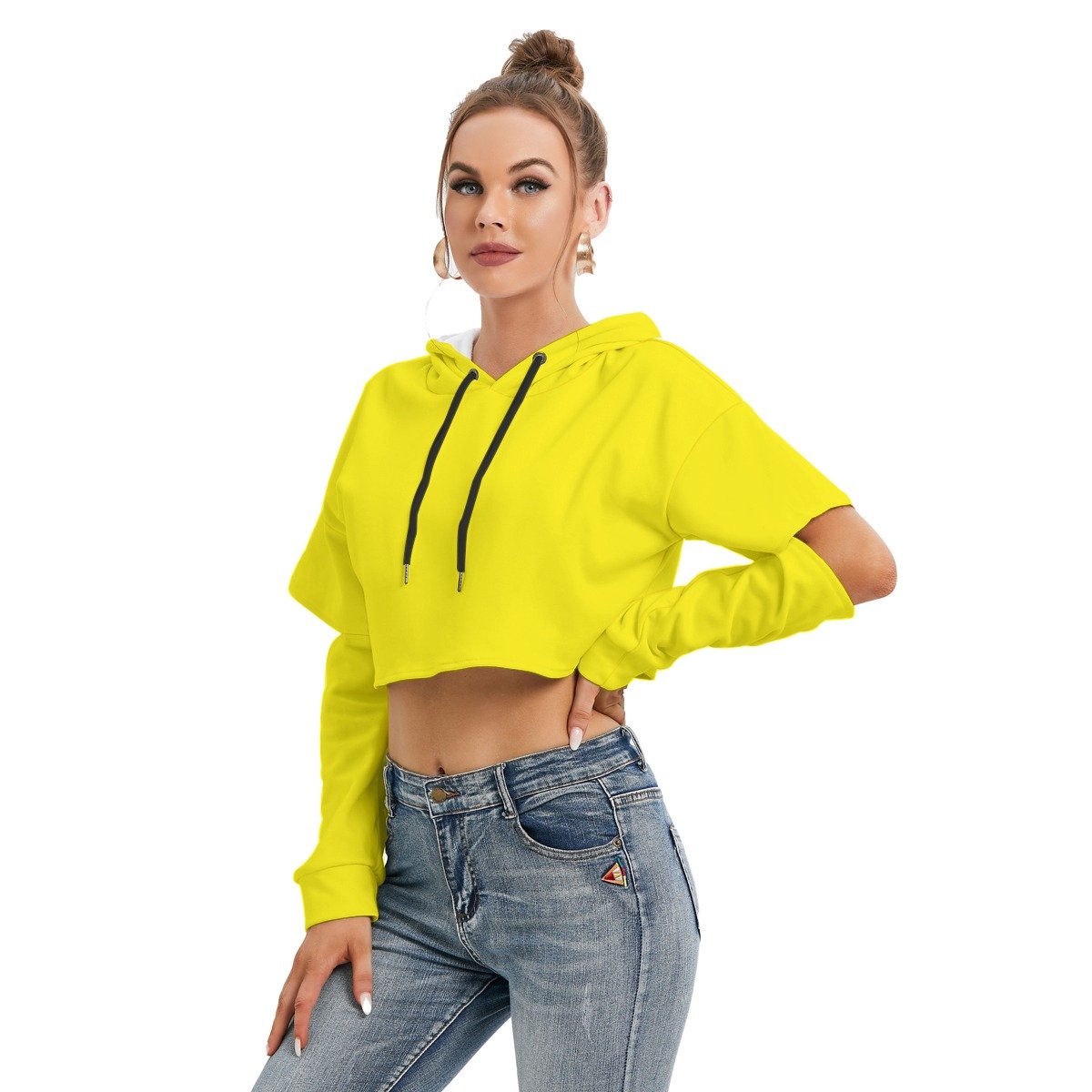 Fleece Hoodie With Hollow Out Sleeve - Image 3
