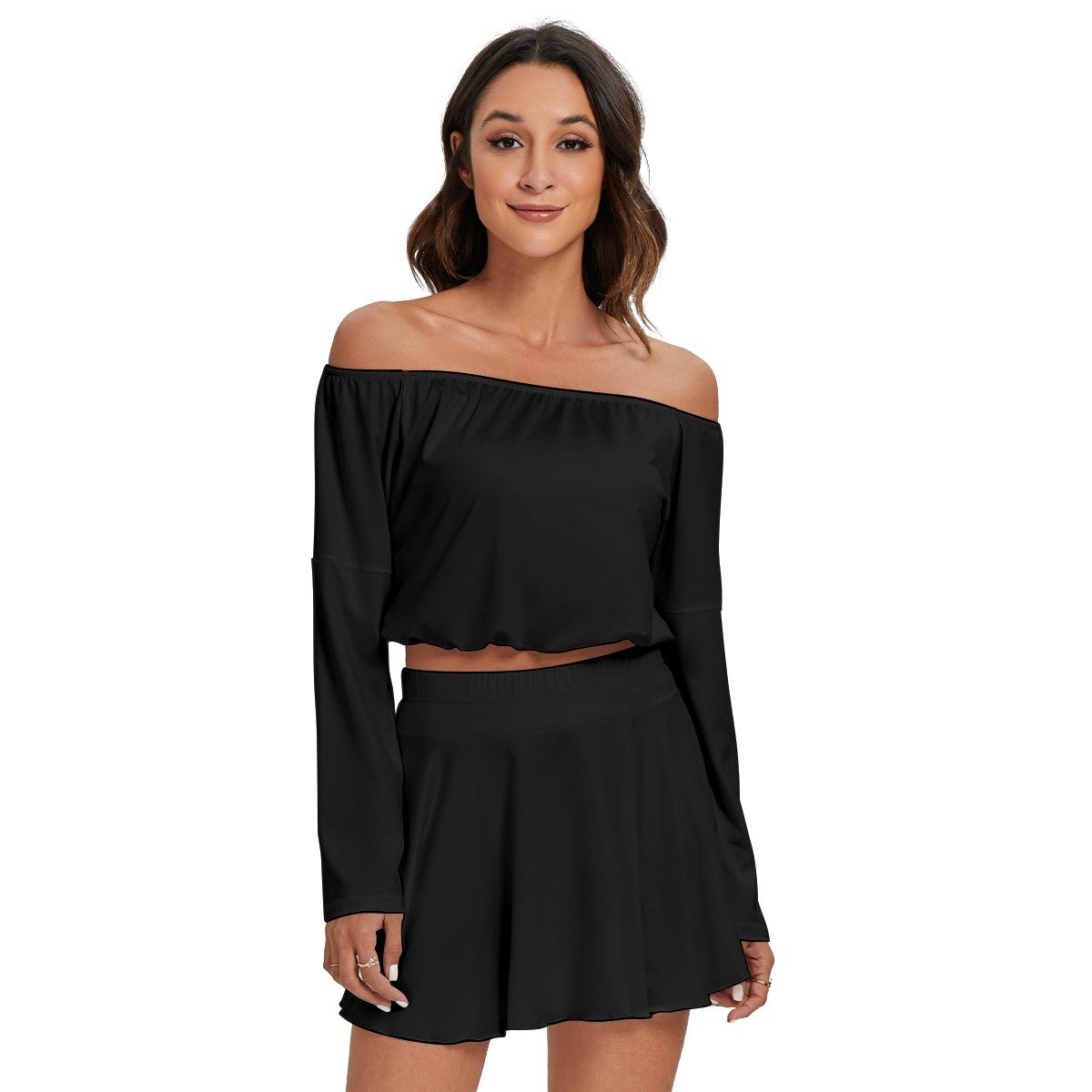 Off-shoulder Top And Skirt Set - Image 4