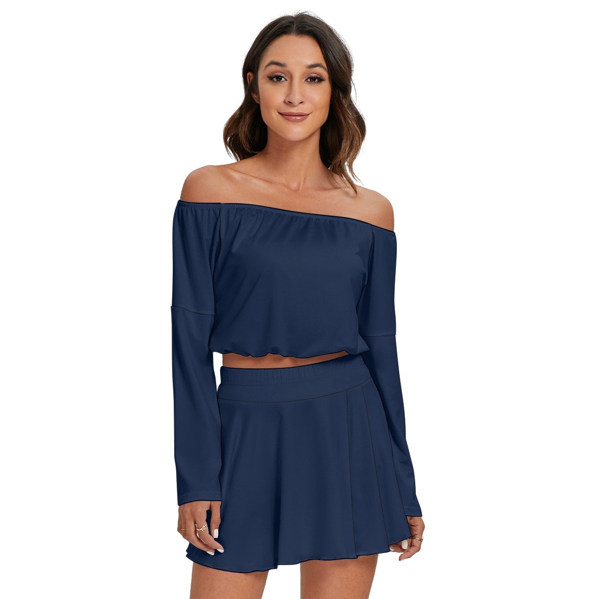Off-shoulder Top And Skirt Set - Image 3