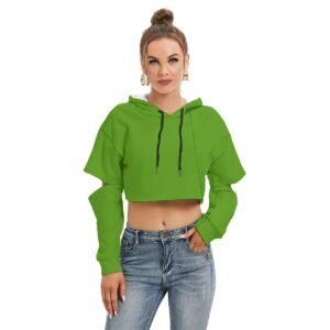 Fleece Hoodie With Hollow Out Sleeve