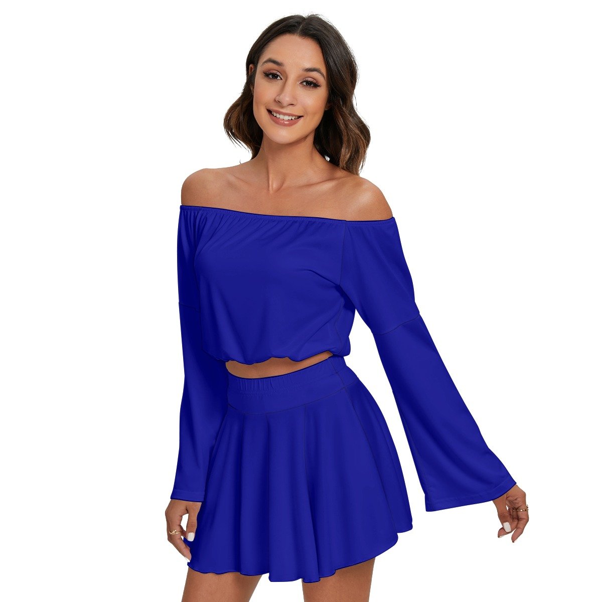 Off-shoulder Top And Skirt Set - Image 2