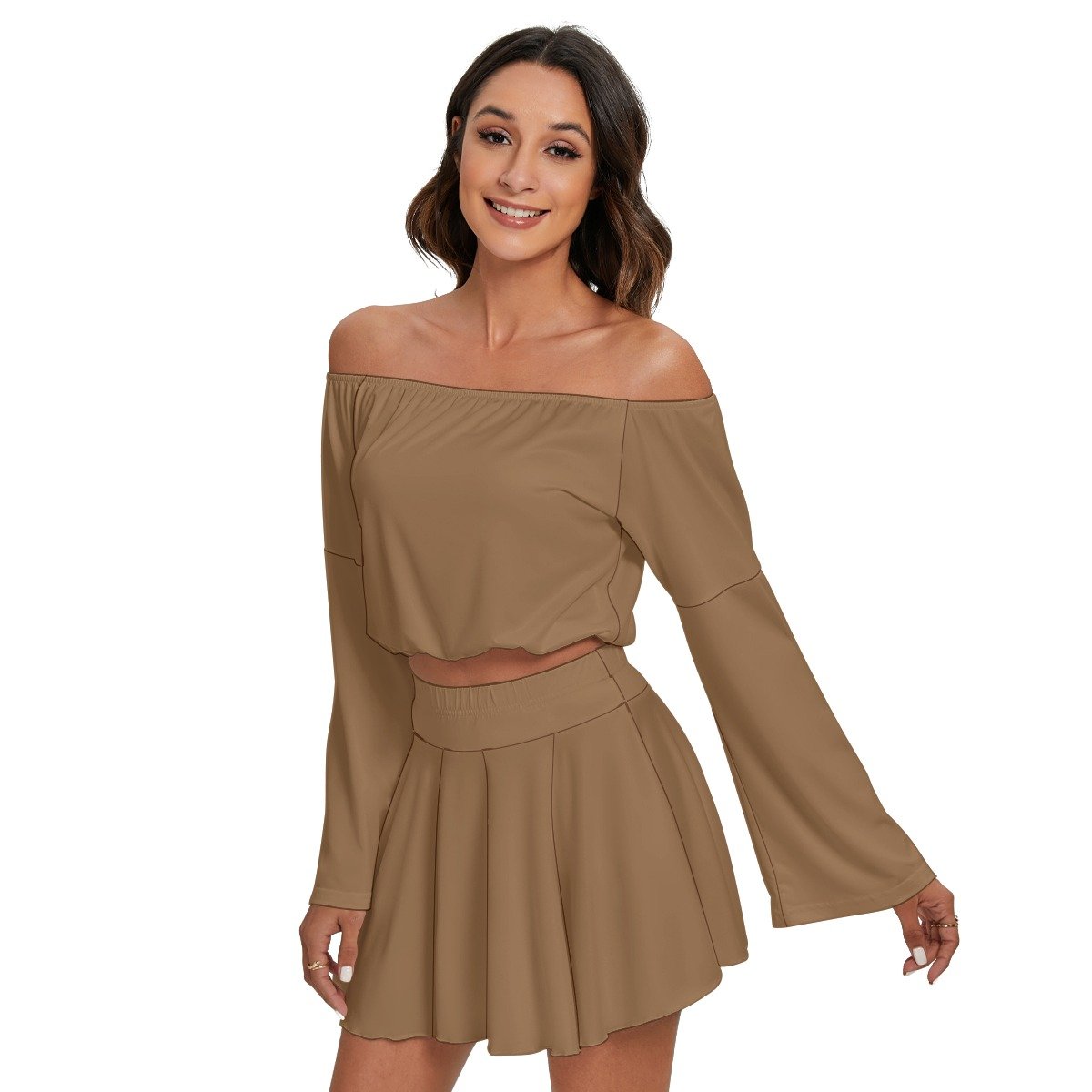 Off-shoulder Top And Skirt Set - Image 3