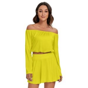 Off-shoulder Top And Skirt Set