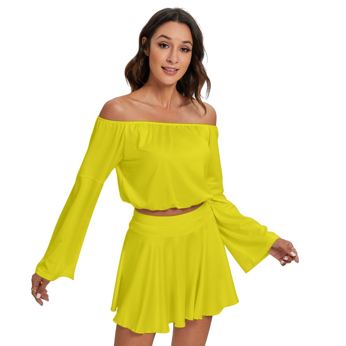 Off-shoulder Top And Skirt Set - Image 3