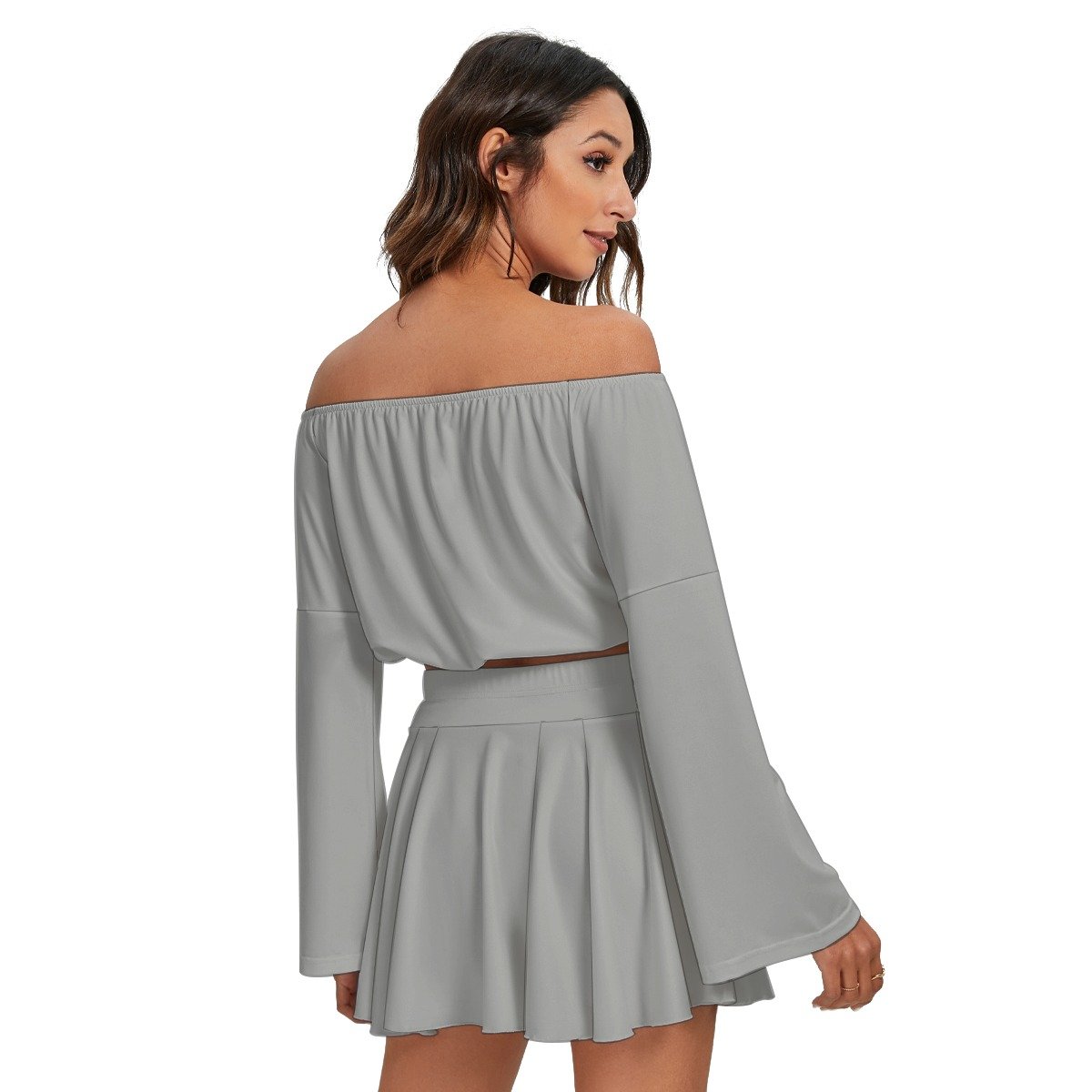 Off-shoulder Top And Skirt Set - Image 3