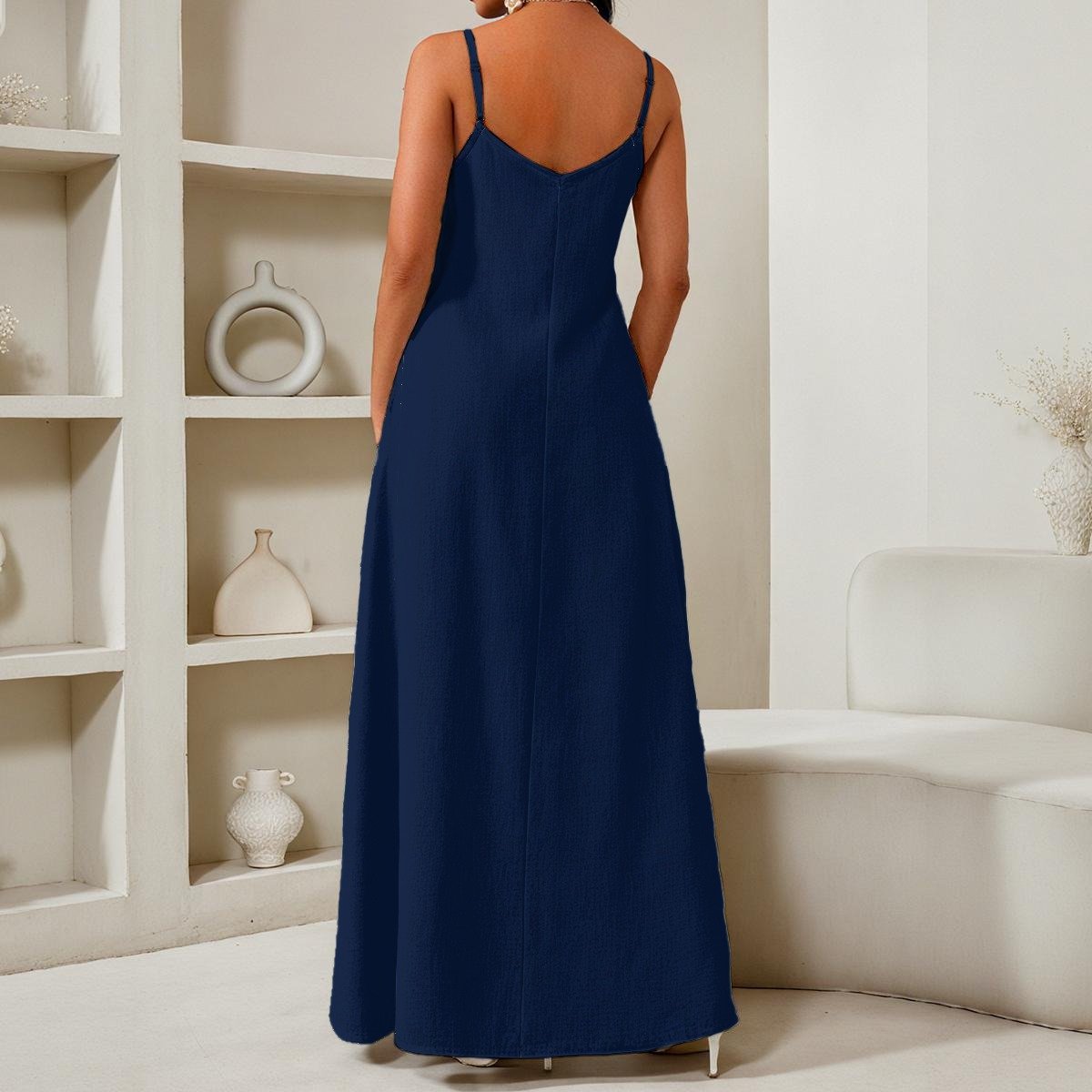 Elegant V-Neck Maxi Dress - Image 2