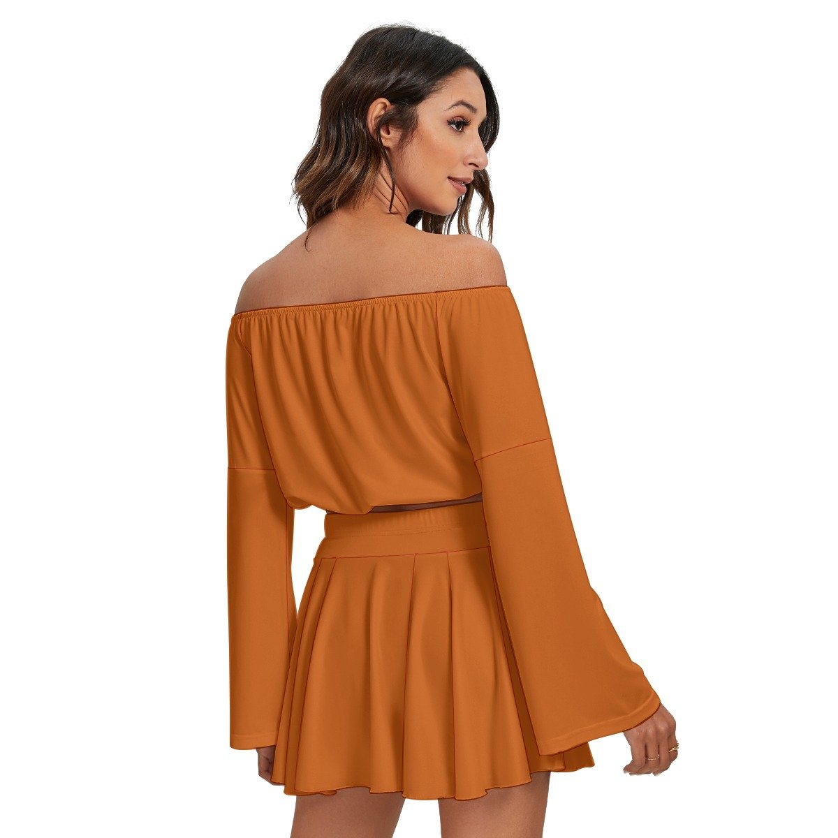 Off-shoulder Top And Skirt Set