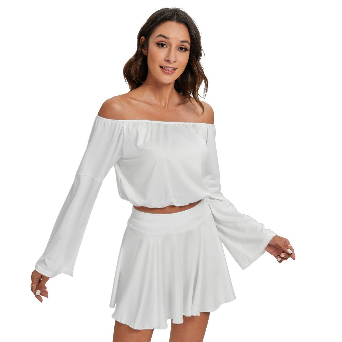 Off-shoulder Top And Skirt Set - Image 2