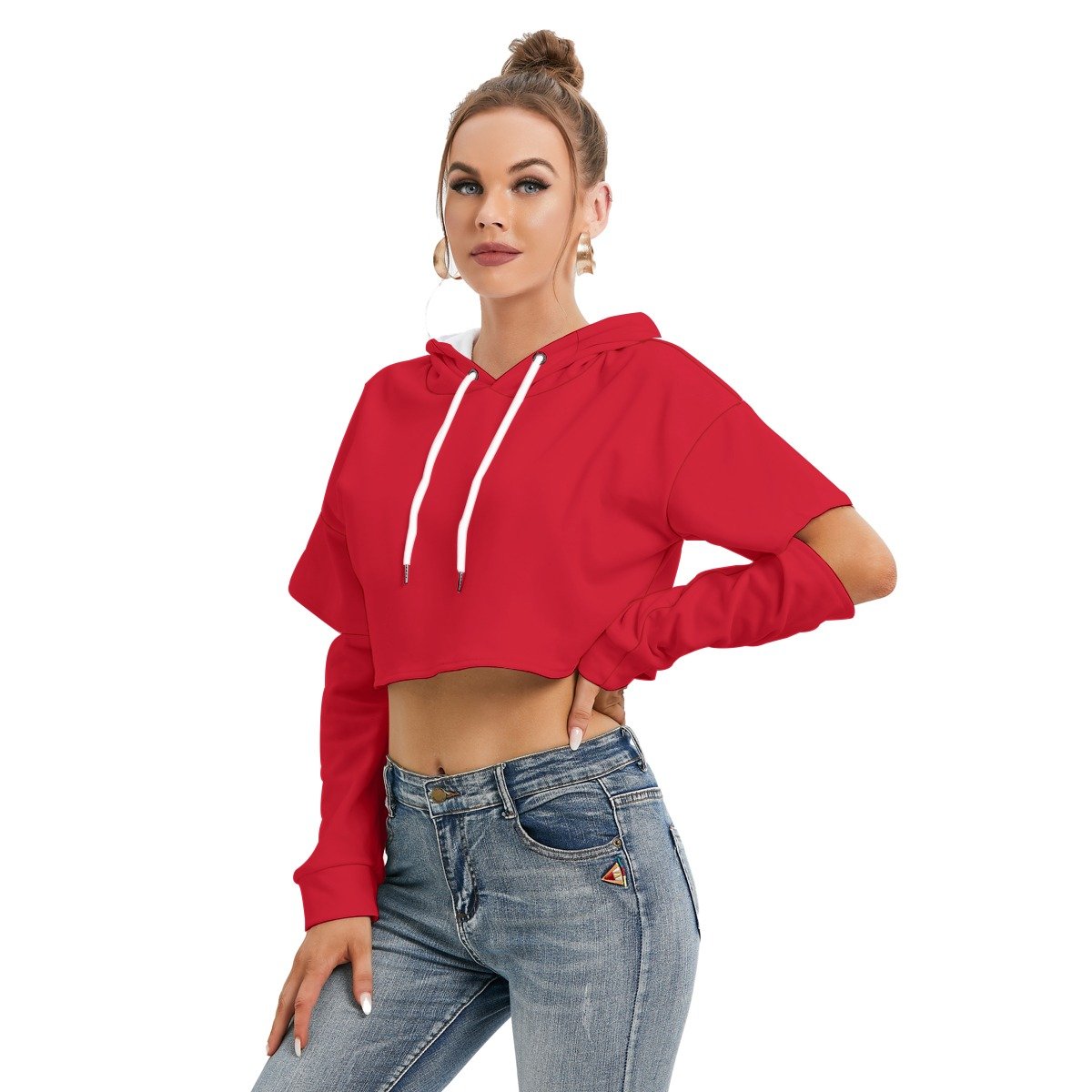 Fleece Hoodie With Hollow Out Sleeve - Image 3