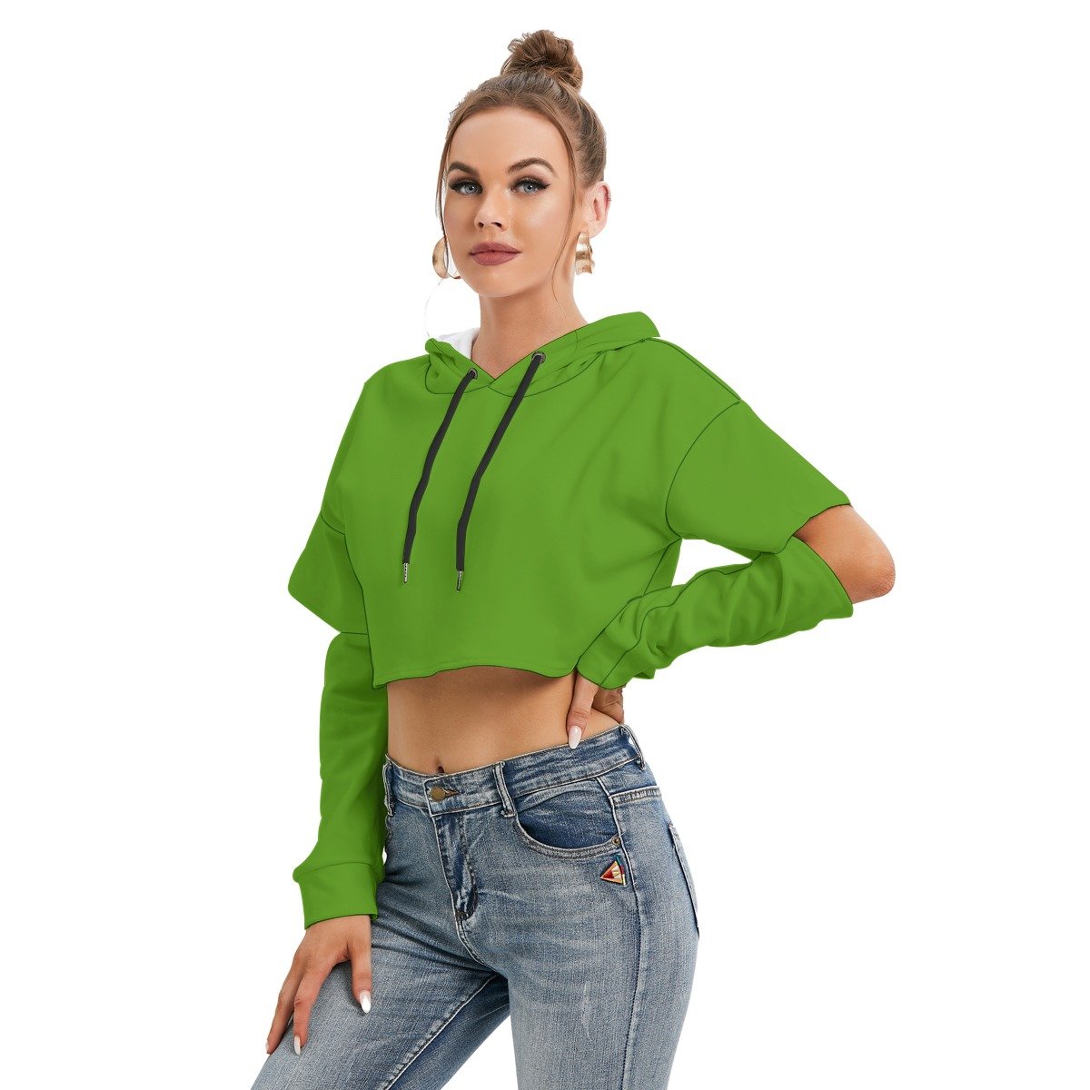 Fleece Hoodie With Hollow Out Sleeve - Image 3
