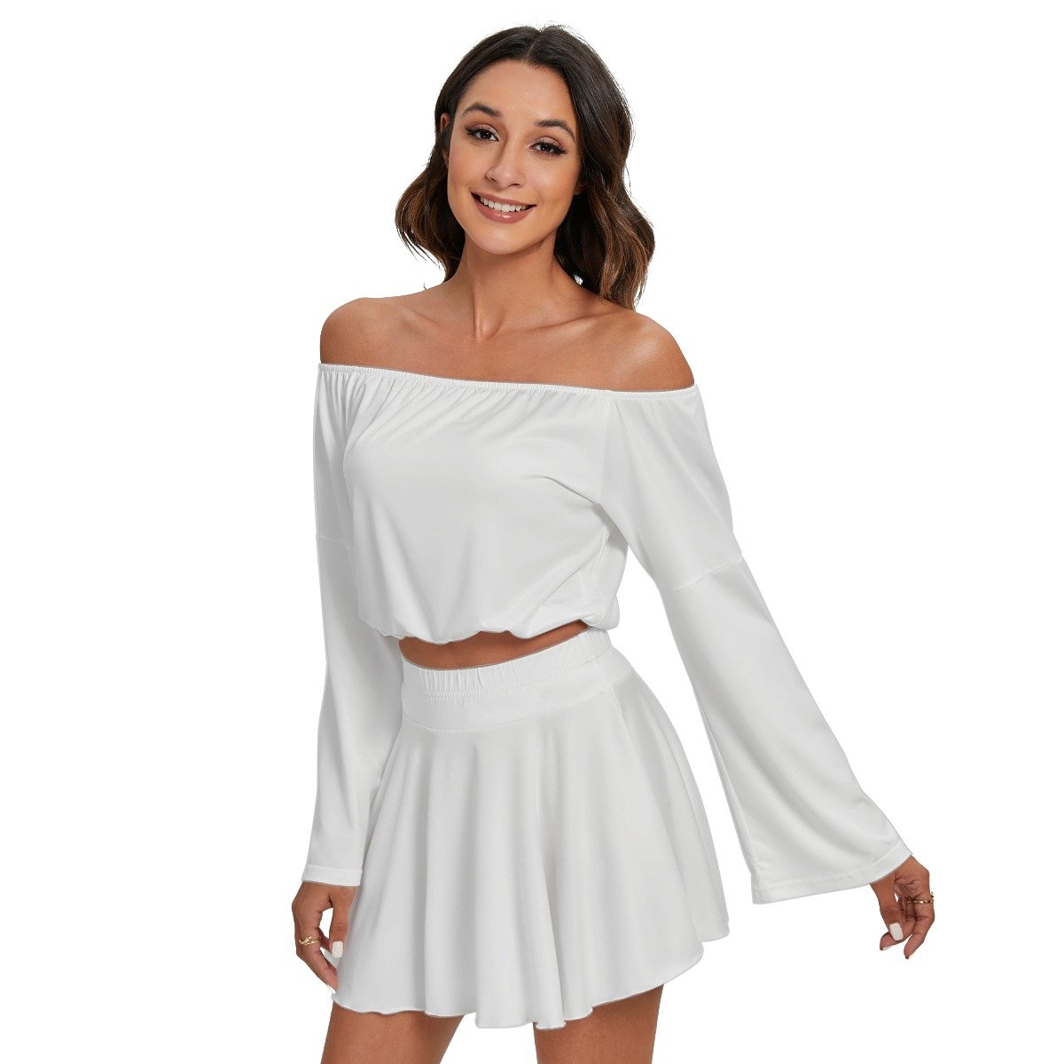 Off-shoulder Top And Skirt Set - Image 3
