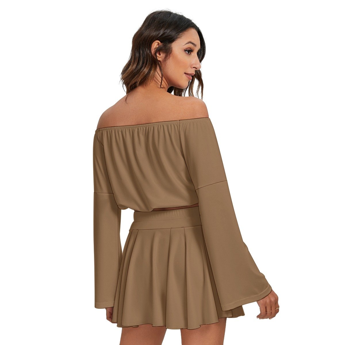 Off-shoulder Top And Skirt Set