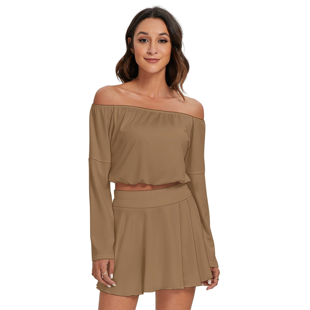Off-shoulder Top And Skirt Set - Image 4