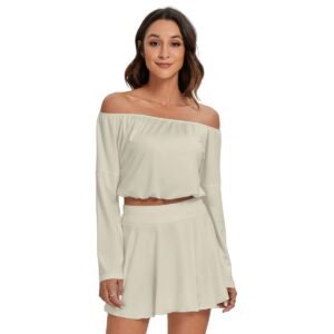 Off-shoulder Top And Skirt Set
