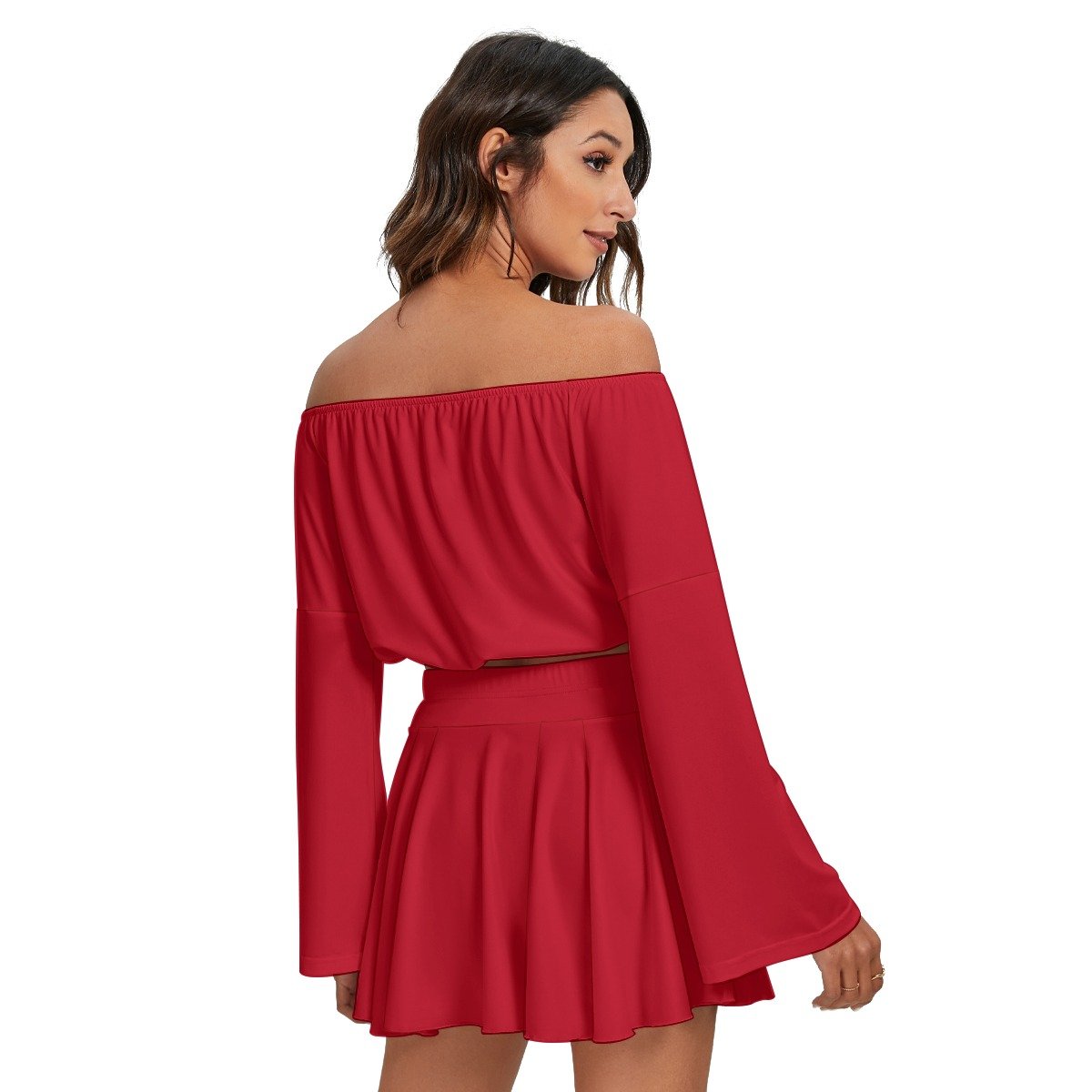 Off-shoulder Top And Skirt Set - Image 2