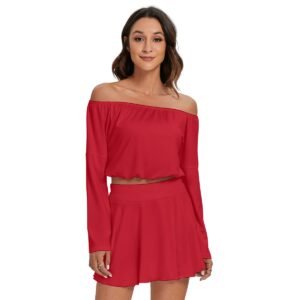 Off-shoulder Top And Skirt Set
