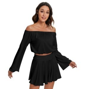 Off-shoulder Top And Skirt Set