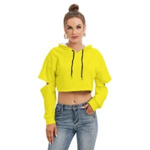 Fleece Hoodie With Hollow Out Sleeve