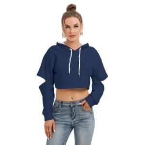 Fleece Hoodie With Hollow Out Sleeve